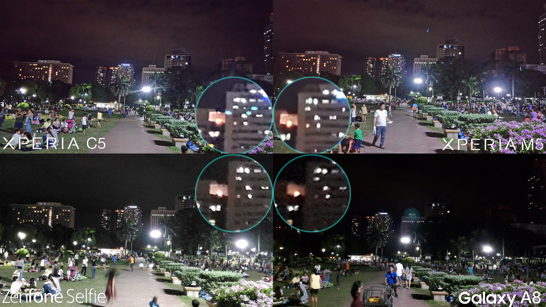 Night low light best mid-range camera battle review Galaxy A8 Xperia m5 C5 Ultra Zenfone Selfie