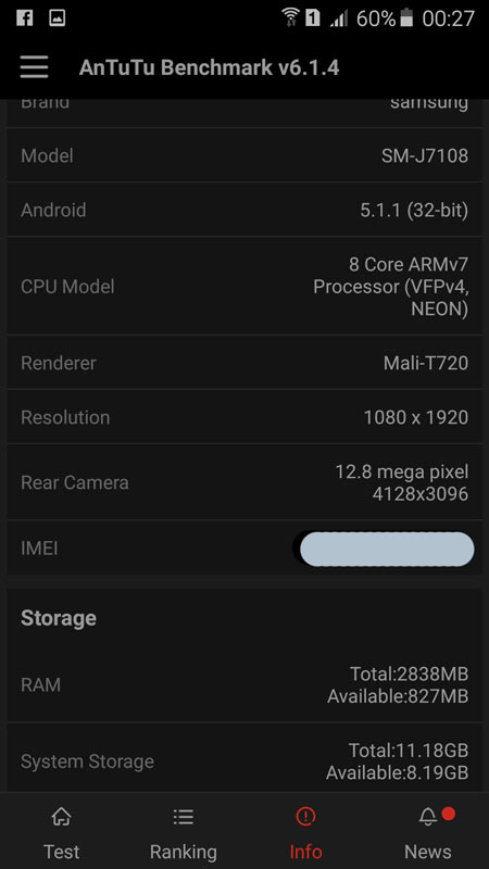 Samsung Galaxy J7 2016 battery antutu pcmark screen shot ui android 6.0 marshmallow3