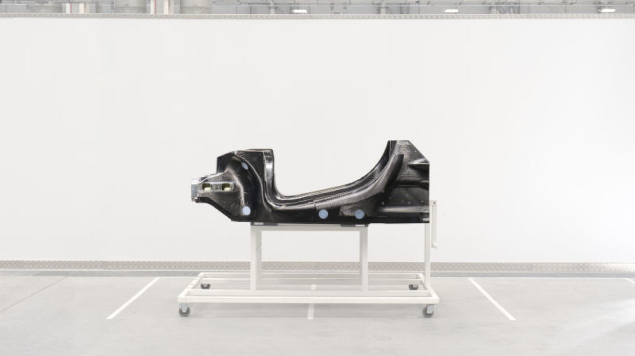 This is McLaren's new carbon fiber tub it will use for future hybrid