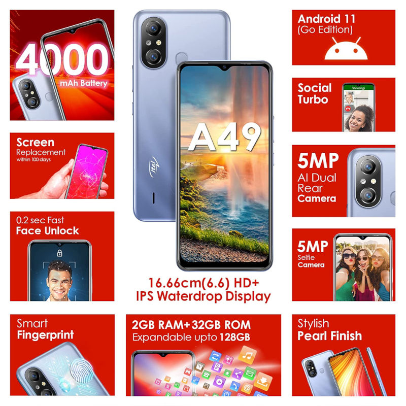 itel A49 goes official with 6.6" IPS LCD, Android 11 Go Edition