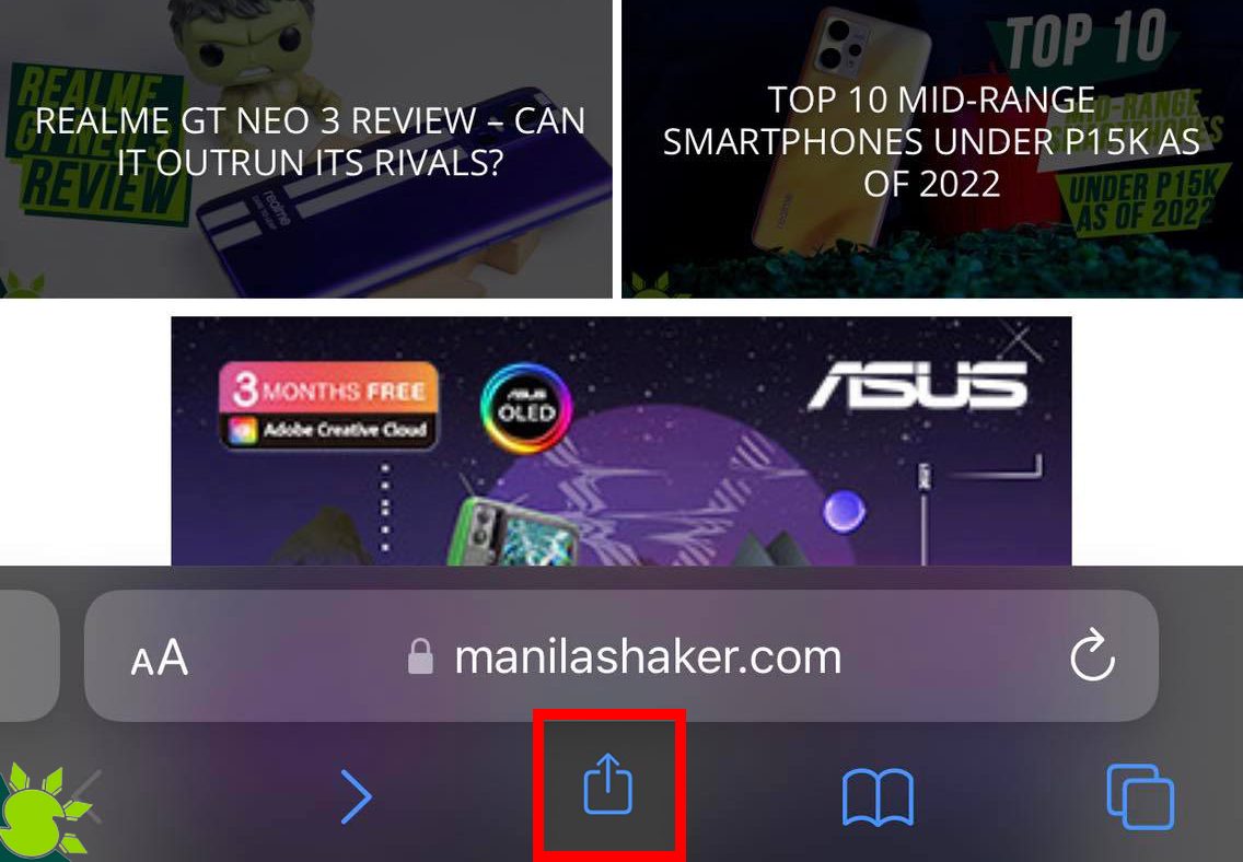 How to Bookmark a site on iPhone Safari