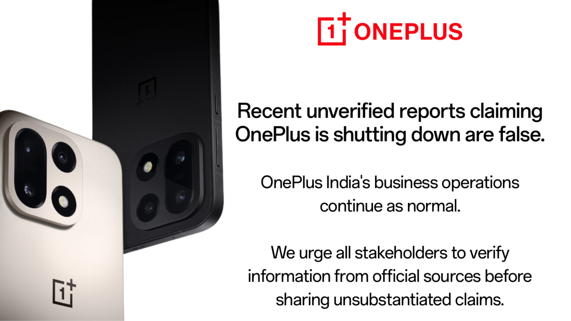 OnePlus Denies Shutdown in India