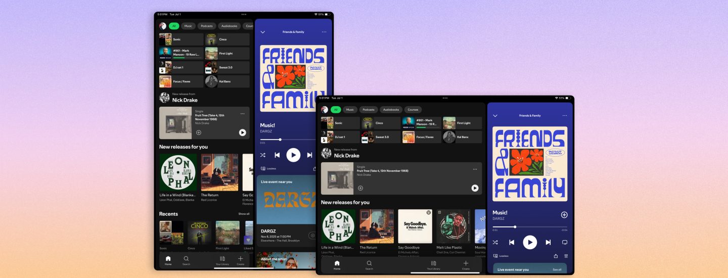 Spotify on Tablet